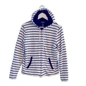 Ralph Lauren Navy & White Full Zip Hoodie Size M